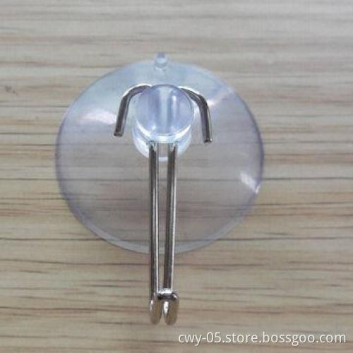 PVC suction cup with metal hooks